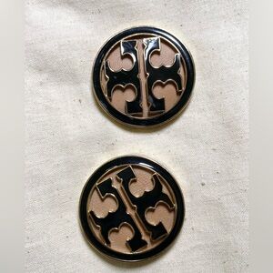 2 Tory Authentic Leather Tan/Black/Gold Circle hardware (for upcycle)